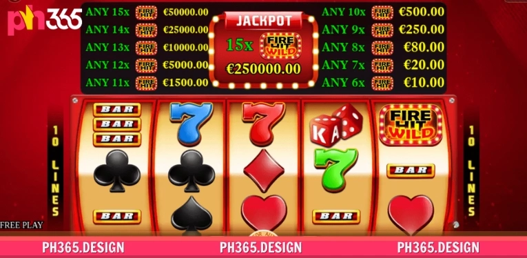 Fire Hit: Spin fiery reels with jackpots, multipliers, and blazing wins at PH365